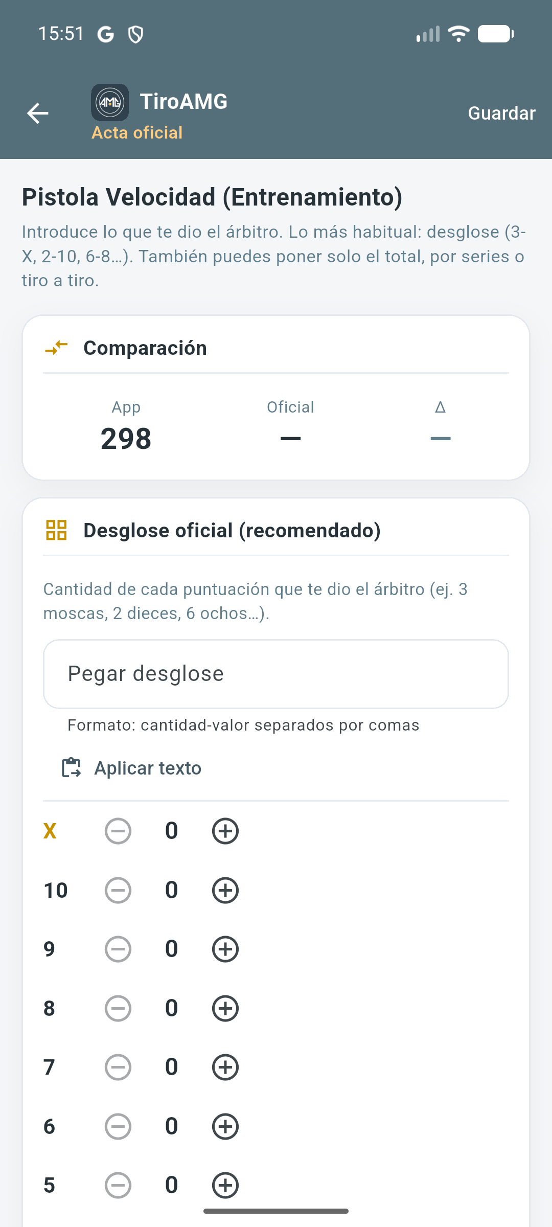 Acta oficial del árbitro